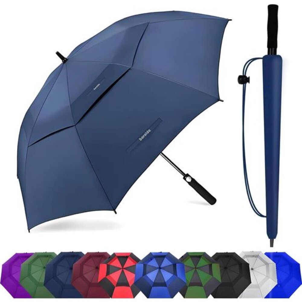 Large Golf Umbrella Windproof Waterproof Automatic Open Double Canopy Umbrella